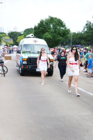 Houston, Texas - Sunday 22nd May 2011: 2011 Houston Art Car Parade sponsored by The Orange Show at Allen Parkway, from Bagby to Waughのeditorial素材