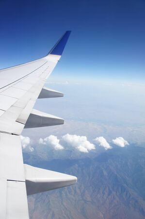 Panoramic view of clouds from airplaneの写真素材
