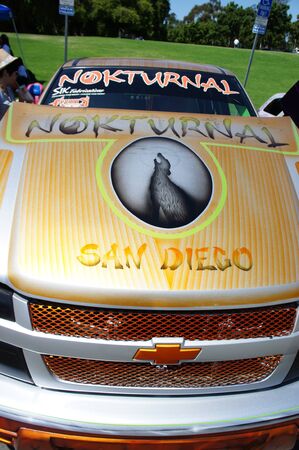 San Diego, California - August 28 2011 : Great variety of modified and classic cars at the Car Show near Balboa Park, san Diego, CAのeditorial素材