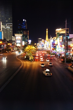 Las Vegas, Nevada - September 2 2011: Night view of Vegas Strip, Las Vegas, Nevada. The Las Vegas Strip is 3.8 mile stretch featured with world class hotels and casinoのeditorial素材