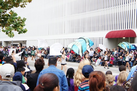 Houston, Texas - November 24, 2011 : The 62nd Annual Holiday Parade presented by H-E-B comes to life on the streets of downtown Houston,  Texasのeditorial素材