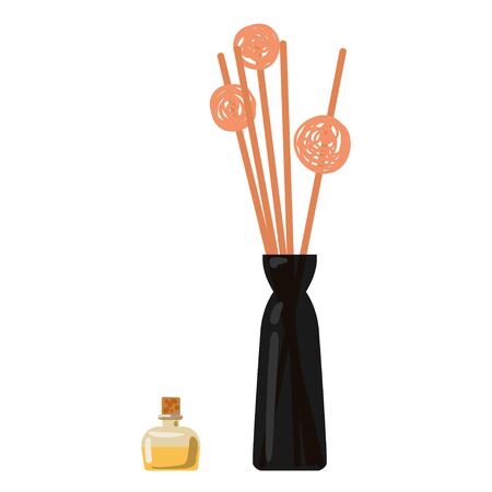 Aroma diffuser, aroma and smoke. Vector illustration.のイラスト素材