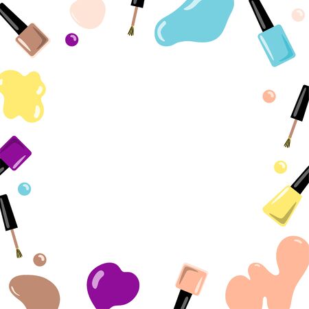 Frame with accessories for manicure. Vector.のイラスト素材