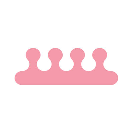 Pink toe separators. Accessories for pedicure. Vector llustration.のイラスト素材