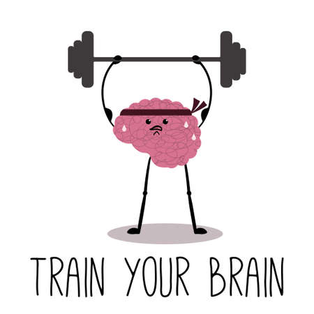 The brain is trying to get stronger. Illustration dedicated to World Mental Health Day.のイラスト素材