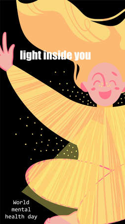 Illustration dedicated to World Mental Health Day. Vector.のイラスト素材