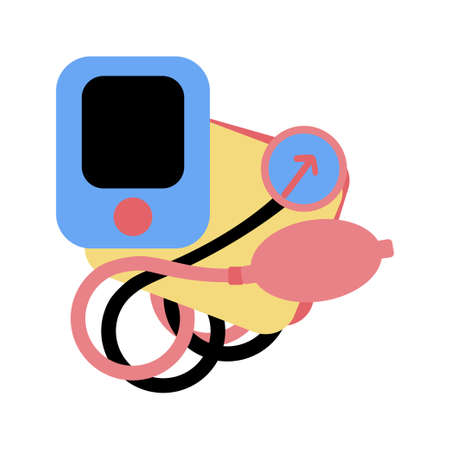 Tonometer. Diagnosis. Measurement of pressure. Medicine concept clipatrs. Vector illustration. Cartoon flat style.のイラスト素材