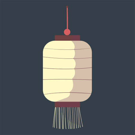 Mid autumn festival concept clipart. Paper lantern. Chinese traditional culture. Vector illustration. Flat style.のイラスト素材