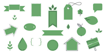 A set of vector labels for and eco friendly products.のイラスト素材