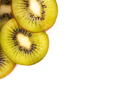 Kiwi fruit isolated on white background with copy space for textの写真素材