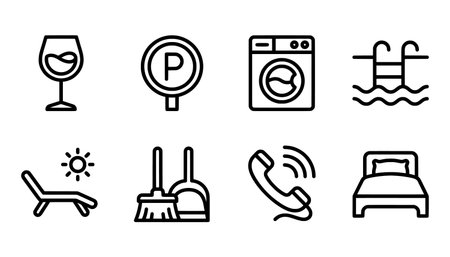 Washing machine and cleaning service icons set. Outline illustration of washing machine and cleaning service vector icons for web designのイラスト素材