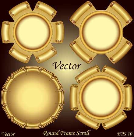 Round Scroll Frameのイラスト素材