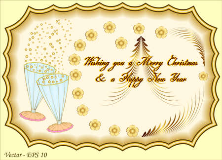 Merry Christmas and Happy New Year のイラスト素材