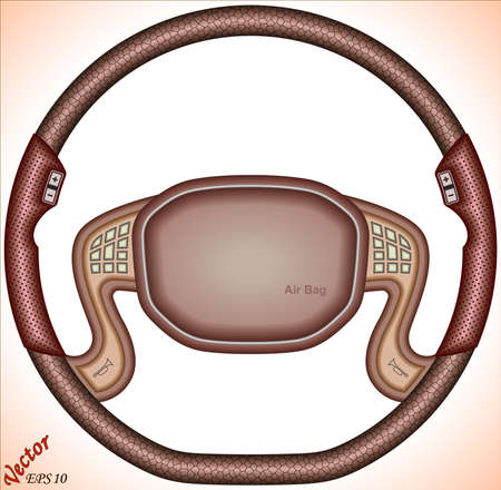 Steering Wheel of a car with air bagのイラスト素材