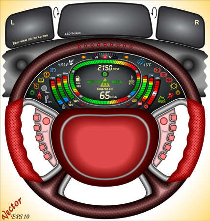 Digital Car Dashboardのイラスト素材