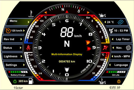 Digital Car Dashboardのイラスト素材