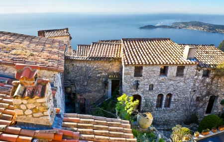 these old houses are sleeping in the early morning because the waves of mediterranean sea sing very...