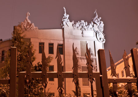 House with chimaeras by Vladislav Gorodetsky is surrounded by a fence to help you find a new angleのeditorial素材