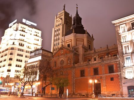 The bright illumination along with magnificent architecture makes unique atmosphere, madrid, spain の写真素材