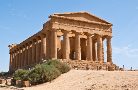 The temple of Concordia is one of the most beautiful examples of antique architecture, Agrigento, Sicily, Italyの写真素材
