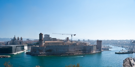 Fort Saint-Jean is a fortification in Marseille, built by Louis XIV at the entrance to the Old Port.の写真素材