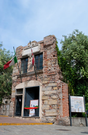 Genoa, Italy - May 9, 2012 - The museum-house of Christopher Columbus, where it is thought he was born and raised on Via Porta.のeditorial素材