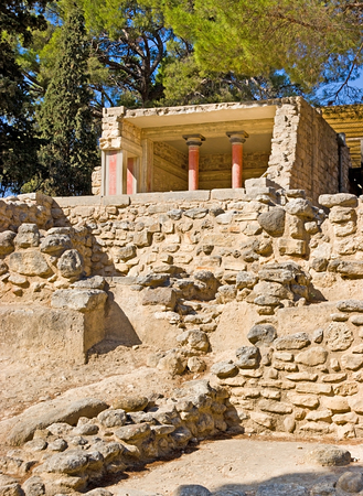 Walking among the ruins of Knossos Palace is the best way to acquainted with greek mythology and minoan culture, Crete, Greece.の写真素材