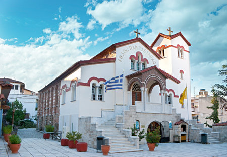 THESSALONIKI, GREECE - OCTOBER 17, 2013: The church of the Archangels, dedicated to Michael and Gabriel during Ottoman occupation was named  Iki Serife Camii (mosque of the two balconies), on October 17 in Thessaloniki.のeditorial素材