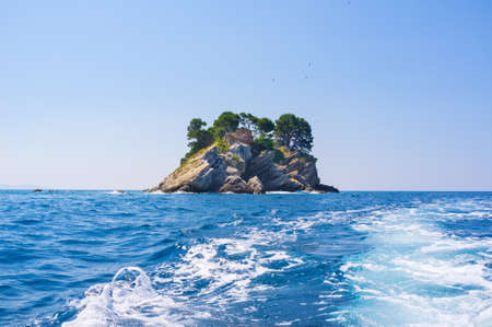 The islands next to the coast of Petrovac is very popular place for tourist trips, Montenegro.の写真素材