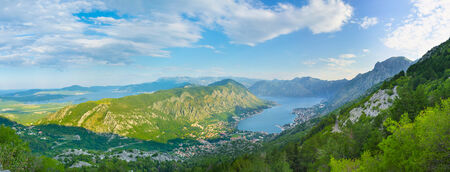 Boka kotorska is the winding bay of the Adriatic Sea in southwestern Montenegro.の写真素材