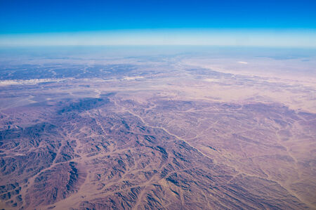 The colorful rocks of Sahara desert from the sky, Egypt.の写真素材
