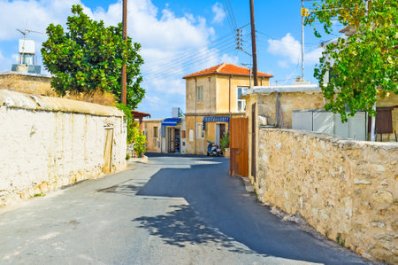 The traditional Cypriot village of Neo Chorio located on the mountain road to Akamas peninsula.のeditorial素材