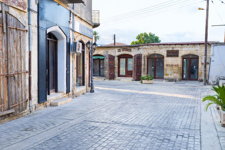 POLIS, CYPRUS - AUGUST 3, 2014: The old town consists of the small scenic houses, mostly built of local stone, on August 3 in Polis.のeditorial素材