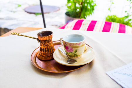 The best way to feal the spirit of Montenegro is to visit some tiny family cafe and enjoy the local food and coffee, Stari Bar.の写真素材