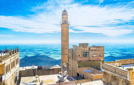 The view on the Mesopotamian plain from the old town of Mardin, Turkey.のeditorial素材