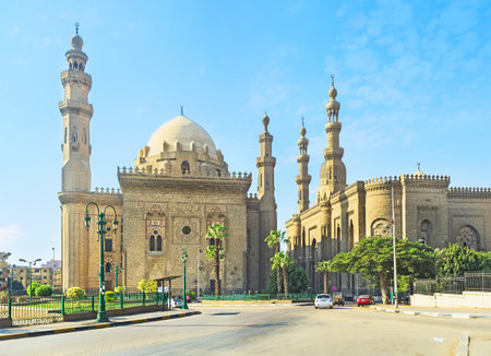 The Mosque-Madrassa of Sultan Hassan located near the Saladin Citadel in Cairo, Egypt.のeditorial素材