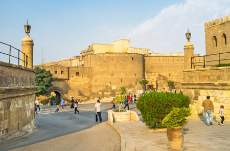 CAIRO, EGYPT - OCTOBER 9, 2014: The famous Citadel of Saladin is the notable landmark of the city, on October 9 in Cairo.のeditorial素材