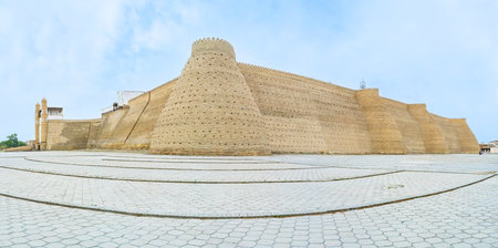 The Ark Fortress is one of the  most popular tourist places in the city, Bukhara, Uzbekistan.のeditorial素材
