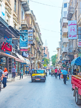 ALEXANDRIA, EGYPT - OCTOBER 11, 2014: The shopping centre of the old mediterranean city, on October 11 in Alexandria.のeditorial素材