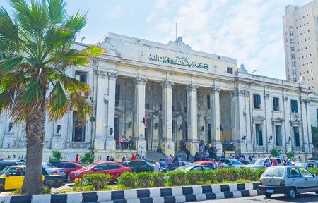 ALEXANDRIA, EGYPT - OCTOBER 11, 2014: The old building of the Courthouse is the place of work of the National General Court, on October 11 in Alexandria.のeditorial素材