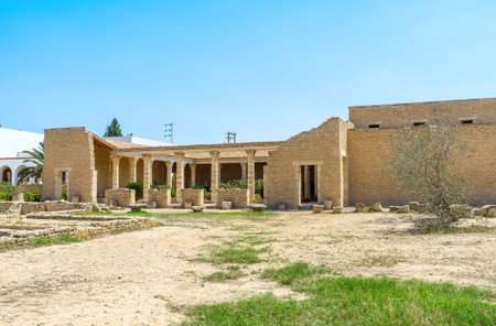 EL JEM, TUNISIA - SEPTEMBER 1, 2015: The archaeological museum of El Jem located in neighborhood, where in ancient times were built Roman villas, on September 1, in El Jem.のeditorial素材