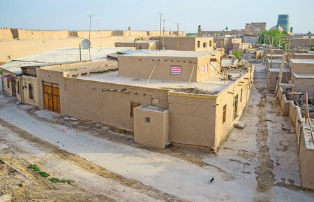 The historic district of Khiva consists of many architectural landmarks and examples of medieval housing, Uzbekistan.の写真素材