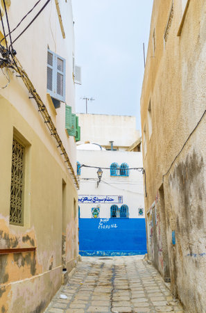 SOUSSE, TUNISIA - SEPTEMBER 3, 2015: The impotrant detail of every arabic town is hammam, located in Medina, on September 3 in Sousse.のeditorial素材