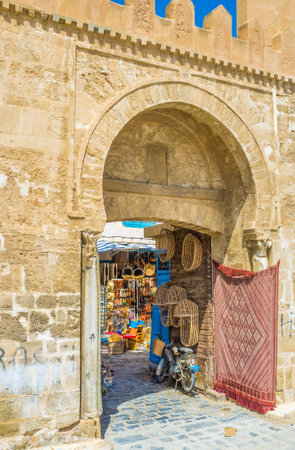 SFAX, TUNISIA - SEPTEMBER 3, 2015: The traditional market occupied territory just inside the Bab...