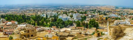 The panoramic view of El Kef from the medieval ramparts of Kasbah, located on the top of the hill, on September 5 in El Kef.の写真素材