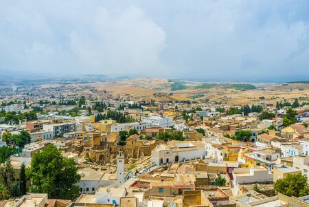 Visiting of Kasbah is the best way to enjoy the medieval architecture and find the perfect viewpoints for discovering El Kef from the top, Tunisia.の写真素材
