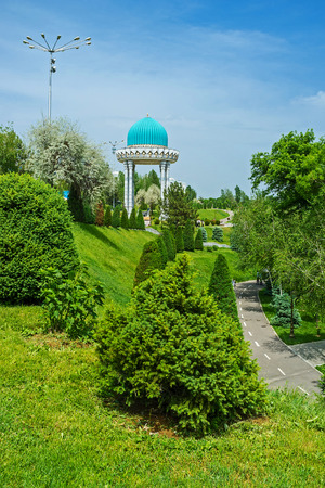 The beautiful garden and alcove in memory of victims of political repression, Tashkent, Uzbekistan.の写真素材