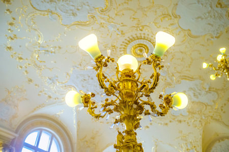 ODESSA, UKRAINE - MAY 17, 2015: The candelabras of the Opera House were made by best craftsmen of the time, on May 17 in Odessa.のeditorial素材
