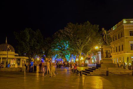 ODESSA, UKRAINE - MAY 17, 2015: The Primorsky Boulevard is always very crowded after the down, on May 17 in Odessa.のeditorial素材