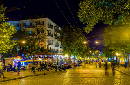 ODESSA, UKRAINE - MAY 17, 2015: The Deribasovskaya street with the largest number of cafe and...